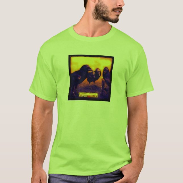 T-shirt Arte do BZ: Corvos de néon (Frente)