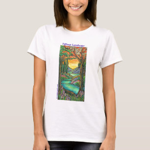 T-shirt ARTE do design do vitral da paisagem de Tiffany!