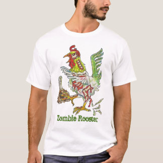T-shirt Arte do Dia das Bruxas da galinha do galo do zombi