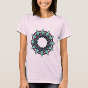 T-shirt ARTE do fractal do caleidoscópio da face do