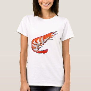 T-shirt Arte do kitsch do marisco do camarão do camarão