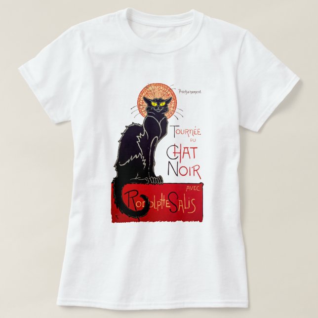 T-shirt Arte do poster de Tournee Du Conversa Noir do gato (Frente do Design)