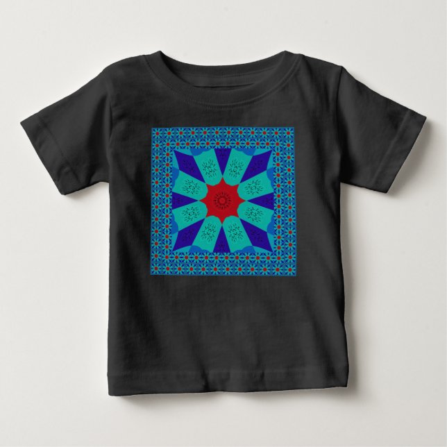 T-shirt Arte Egípcia Antiga: Um Mandala Vibrante. (Frente)