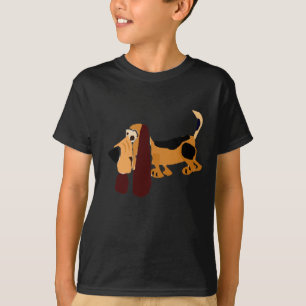 T-shirt Arte engraçada do primitivo de Basset Hound