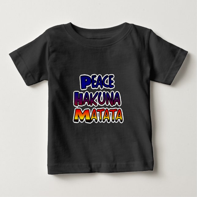T-shirt Arte Gradiente da Paz de Hakuna Matata (Frente)