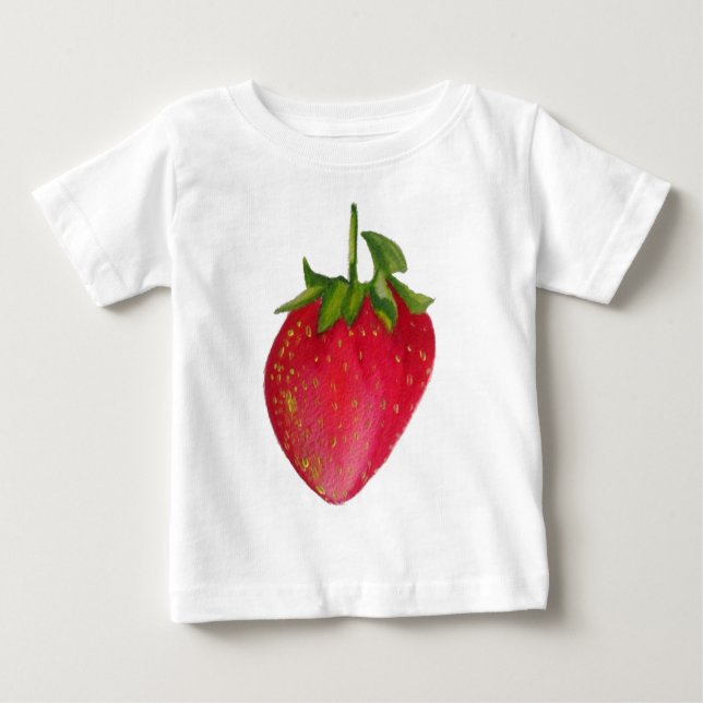 T-shirt Arte macro de fruta aquosa Juicy Strawberry (Frente)