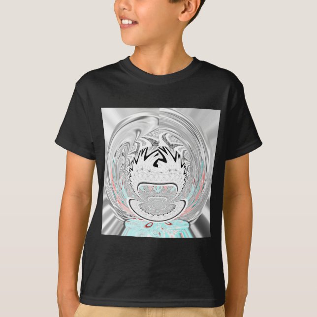 T-shirt Arte Padrão da Flora Abstrato da Cinza Urbana Mode (Frente)