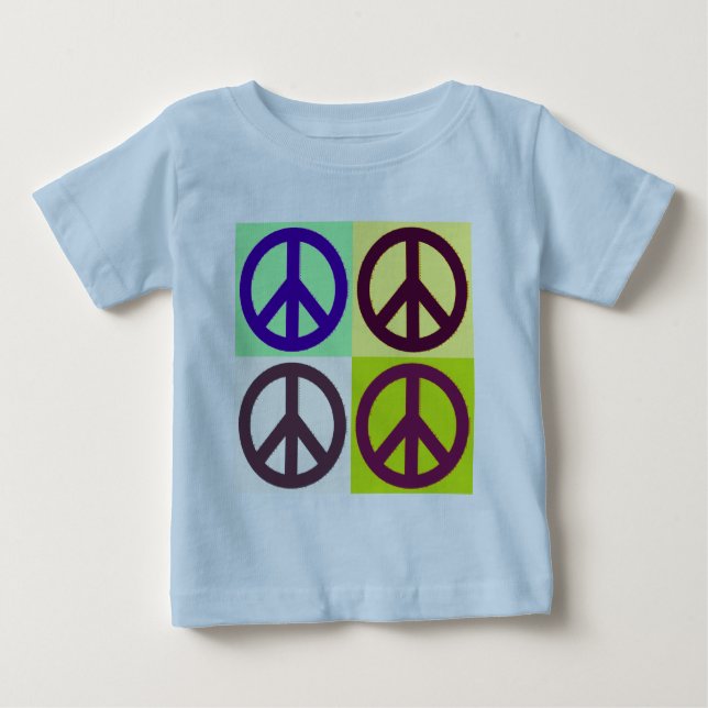 T-shirt Arte Pop com Símbolo da Paz (Frente)