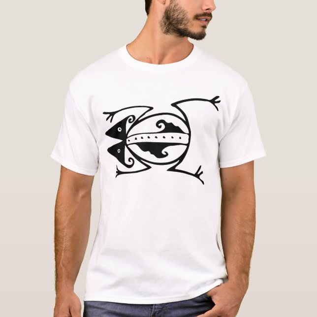 T-shirt Arte tribal sapo antiga (Frente)
