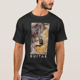 T-shirt artístico da arte de Digitas da guitarra