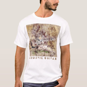 T-shirt artístico da guitarra acústica da arte d