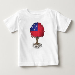 T-shirt Árvore da bandeira de vida samoana customizável