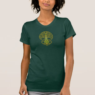 T-shirt Árvore da guitarra de vida verde dourada
