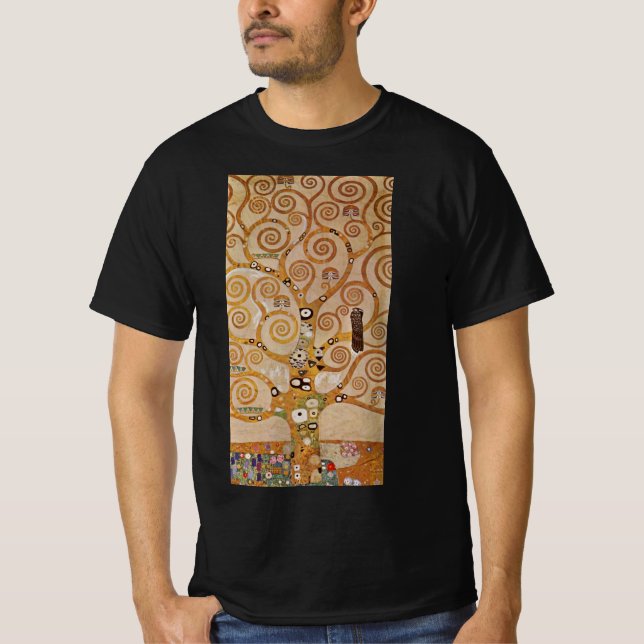 T-shirt Árvore da Vida de Gustav Klimt, Art Nouveau Estili (Frente)