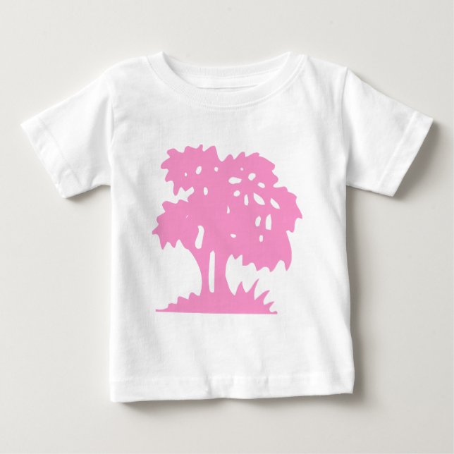 T-shirt Árvore de desenho - Rosa (Frente)