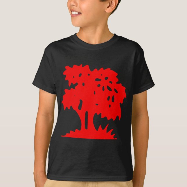 T-shirt Árvore de desenho - Vermelho (Frente)