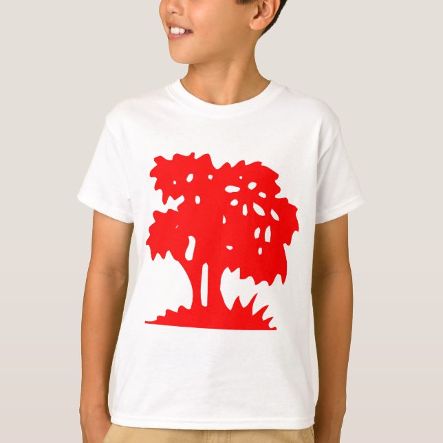 T-shirt Árvore de desenho - Vermelho (Frente)