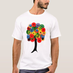 T-shirt Árvore de engrenagens Mecânicas Brilhante e Colori