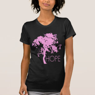 T-shirt Árvore de fita cor-de-rosa da esperança