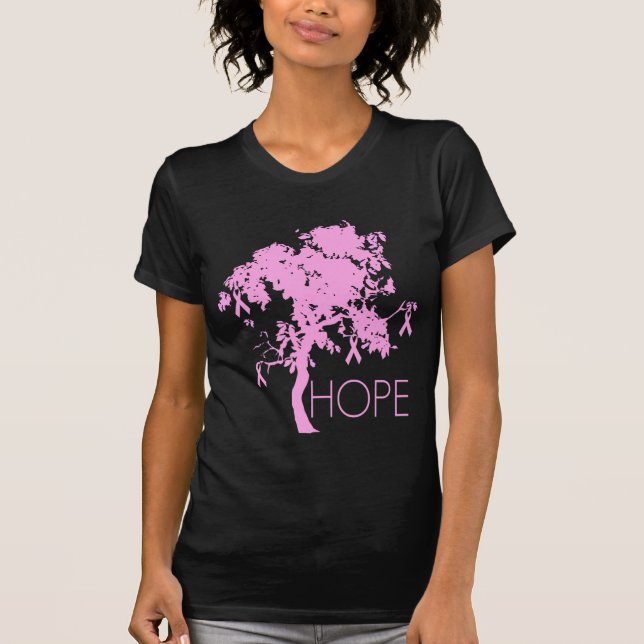 T-shirt Árvore de fita cor-de-rosa da esperança (Frente)