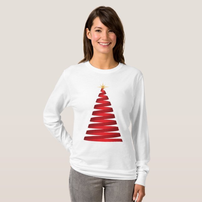 T-shirt Árvore de fita vermelha (Frente Completa)