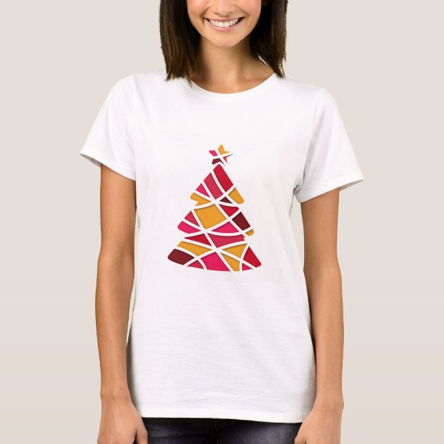 T-shirt Árvore de Natal da na moda (Frente)