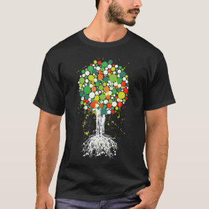 T-shirt Árvore do T do verde da vida (homens) - no preto