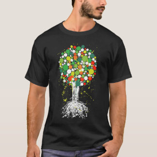 T-shirt Árvore do T do verde da vida (homens) - no preto