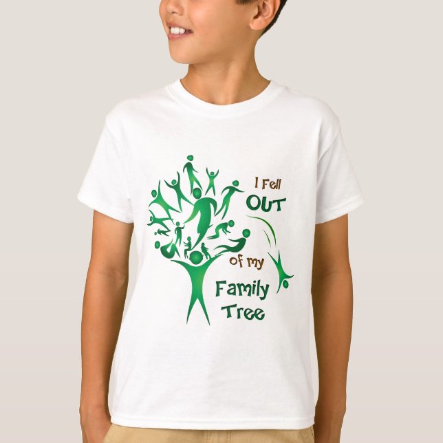 T-shirt Árvore Familiar Engraçado (Frente)