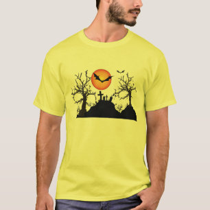T-shirt Árvores Assustadoras com Bats Halloween