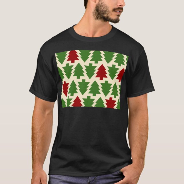 T-shirt Árvores de Natal Padrão de Feriado (Frente)