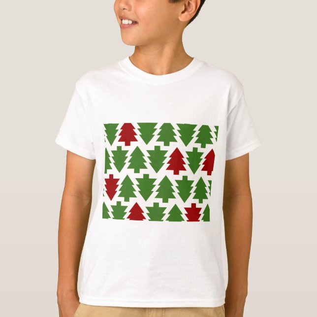 T-shirt Árvores de Natal Padrão de Feriado (Frente)