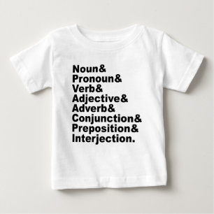 T-shirt As 8 partes do discurso em inglês