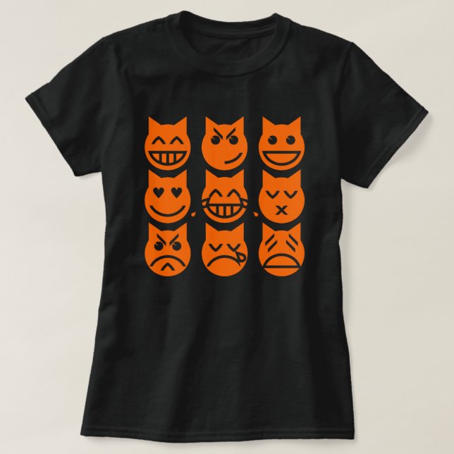 T-shirt As 9 Vidas do Gato Emoji (Frente do Design)