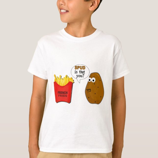 T-shirt As batatas fritas da batata são que você? (Frente)