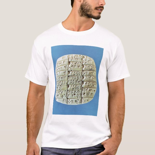 T-shirt As contas apresentam com roteiro cuneiform, c.2400 (Frente)