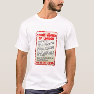 T-shirt Às jovens mulheres de Londres, poster do