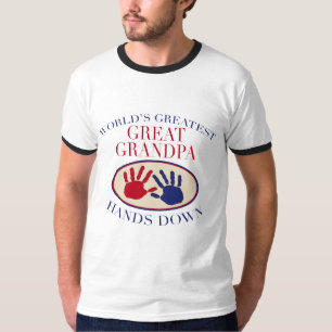 T-shirt As melhores grandes mãos do vovô para baixo