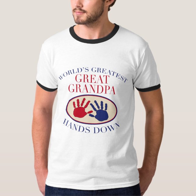 T-shirt As melhores grandes mãos do vovô para baixo (Frente)