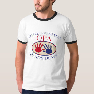 T-shirt As melhores mãos de Opa para baixo
