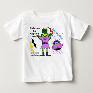 T-shirt As meninas podem ser capitão Demasiado Robô Nave