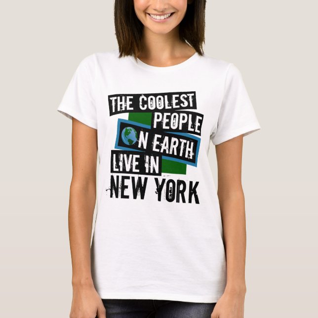 T-shirt As Pessoas mais legais da Terra moram em Nova York (Frente)