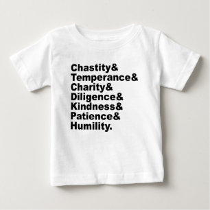 T-shirt As Sete Virtudes Tornadas Populares Pela Bíblia