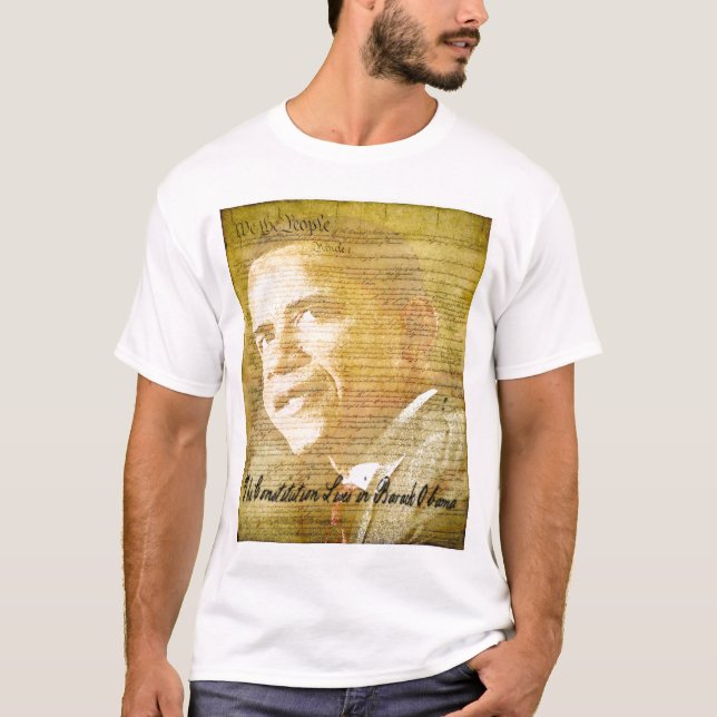 T-shirt As vidas da constituição em Barack Obama (Frente)
