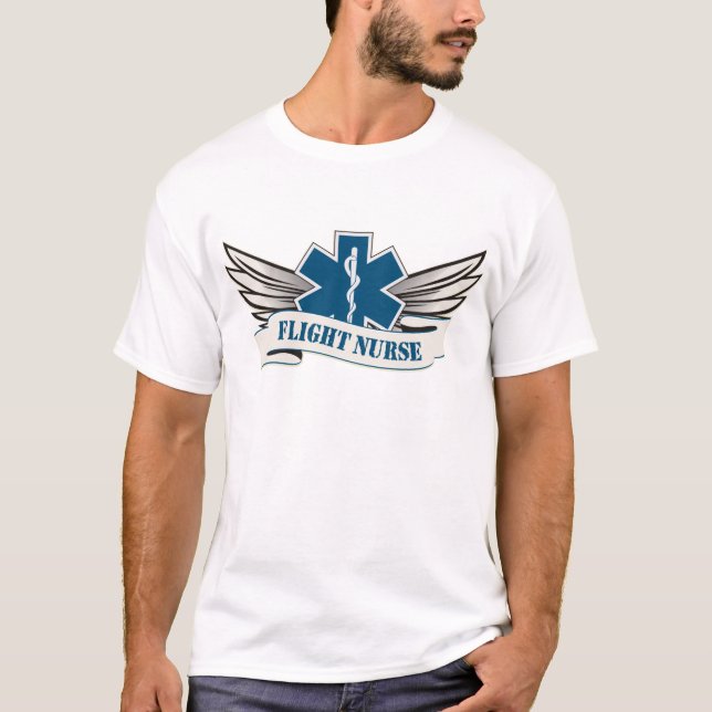 T-shirt asas da enfermeira do vôo (Frente)