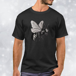 T-shirt Asas de Caveira de Abelha Gótica