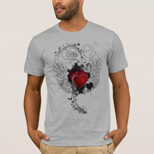 T-shirt Asas dos corações do Grunge
