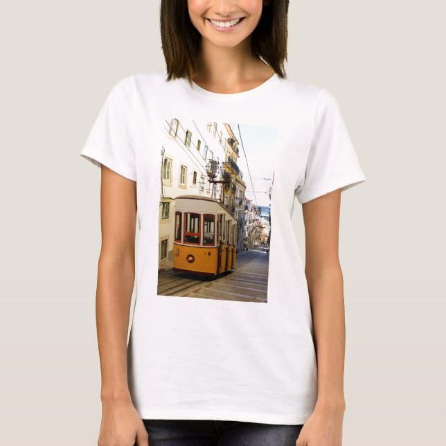 T-shirt Ascensor da Bica, Lisboa, Portugal (Frente)