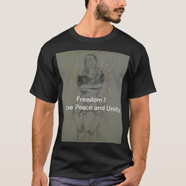 T-shirt Ash Cinza: Liberdade, Paz e Unidade (Frente)