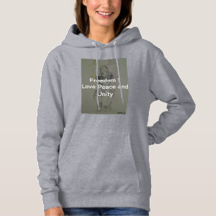 T-shirt Ash Cinza: Liberdade, Paz e Unidade